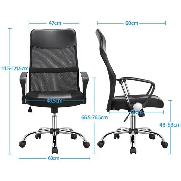 Ergonomic High Back Mesh Office Chair Executive Swivel Computer Desk Chair for Home Work Black Royalcart