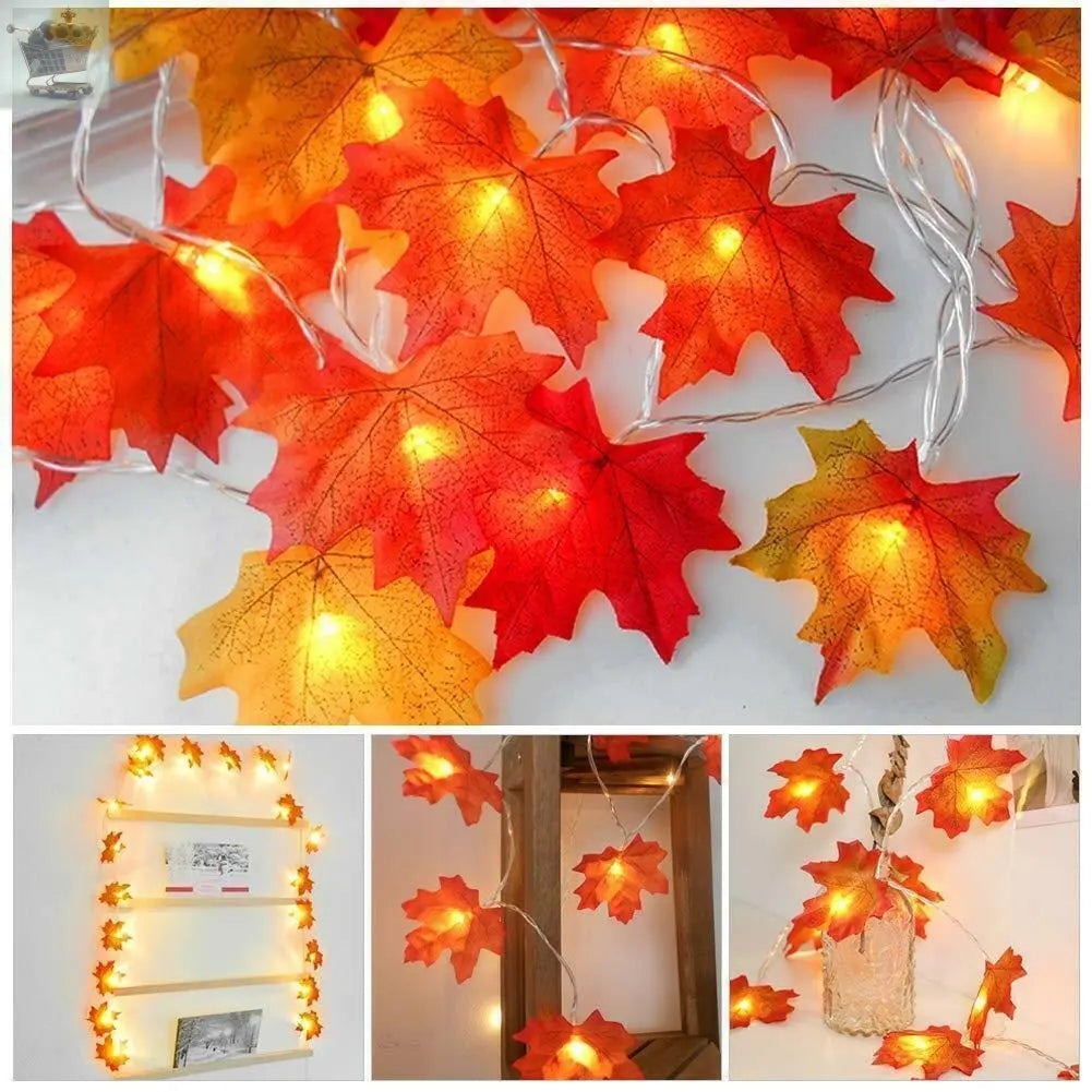 Fall Maple Leaves LED Fairy String Light Leaf Lamp Garland Party Home Room Decor Royalcart