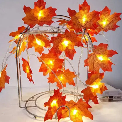 Fall Maple Leaves LED Fairy String Light Leaf Lamp Garland Party Home Room Decor Royalcart