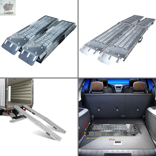 Folding ramp | Loading ramps 400 kg max | Folding ramp for Moto and access ramp | Resistant and convenient | Size 160 x 22.5x 4.5cm Royalcart