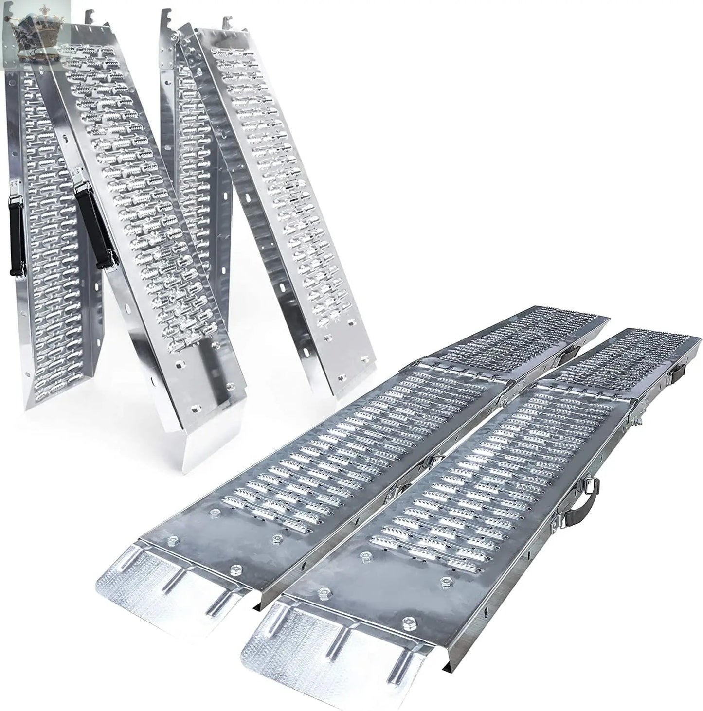 Folding ramp | Loading ramps 400 kg max | Folding ramp for Moto and access ramp | Resistant and convenient | Size 160 x 22.5x 4.5cm Royalcart