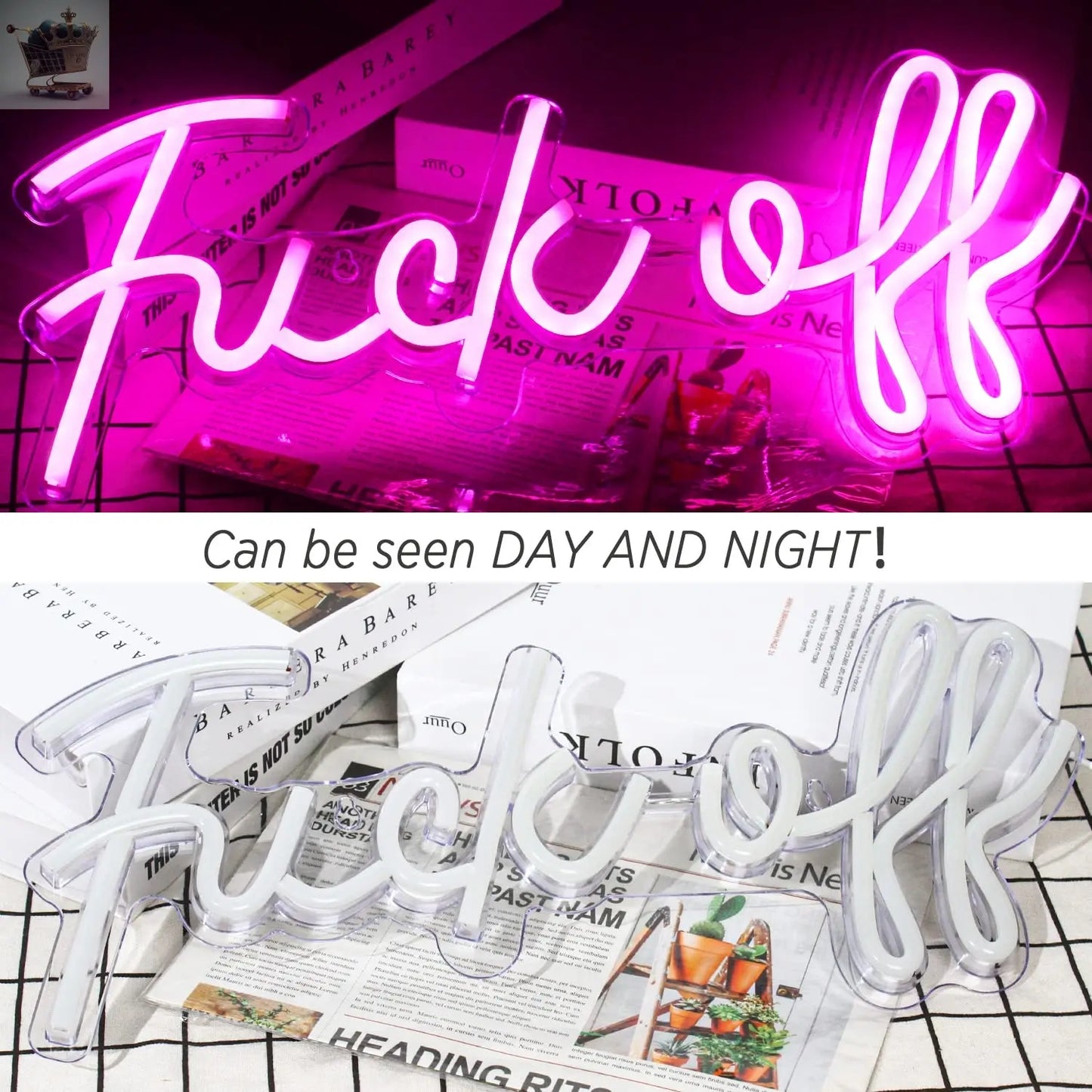 Fuck Off Neon Sign Pink Royalcart