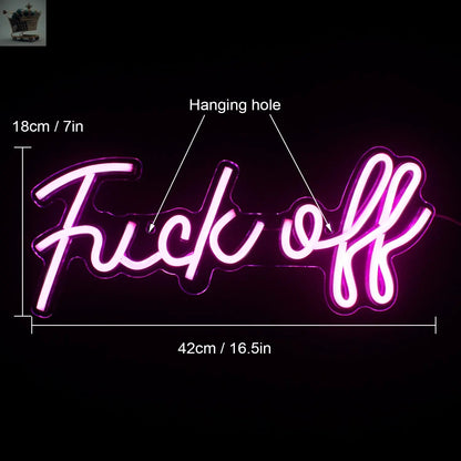 Fuck Off Neon Sign Pink Royalcart