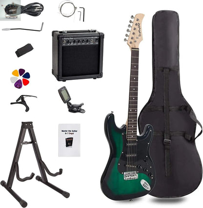 Full-Size Electric Guitar Amp Kit with 20 Watt Amplifier Strap Case 230V New Royalcart