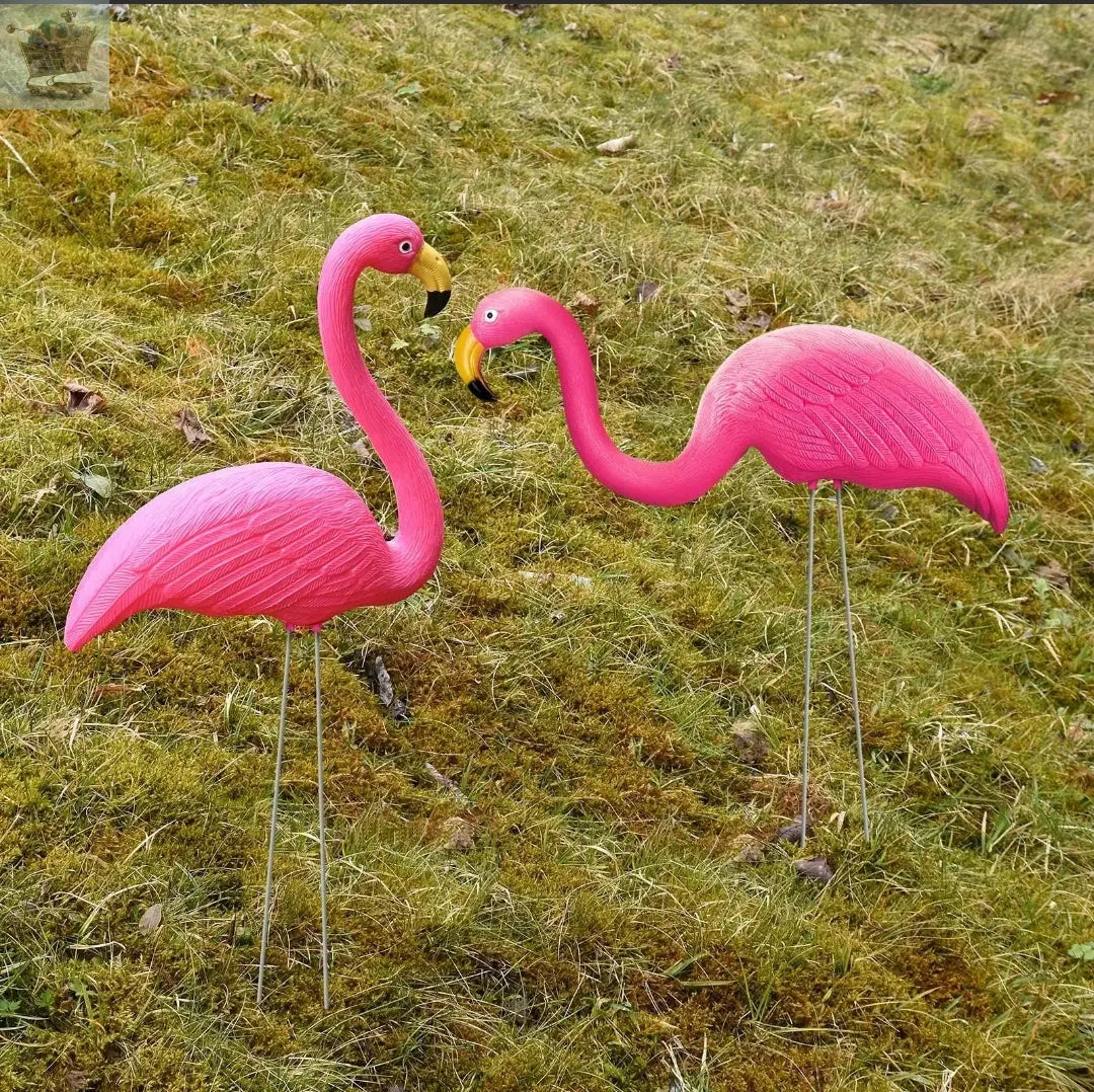 Garden Flamingo Set of 2 Pink Yard Lawn Statue Party Ornament Royalcart