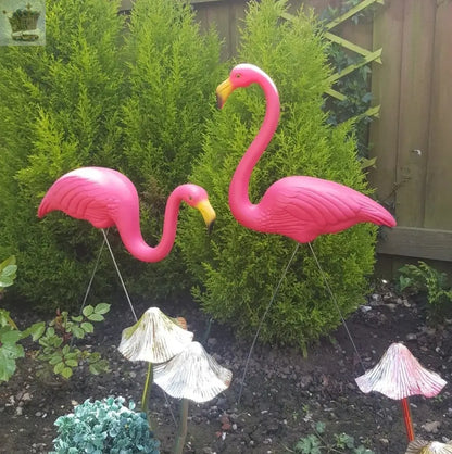 Garden Flamingo Set of 2 Pink Yard Lawn Statue Party Ornament Royalcart