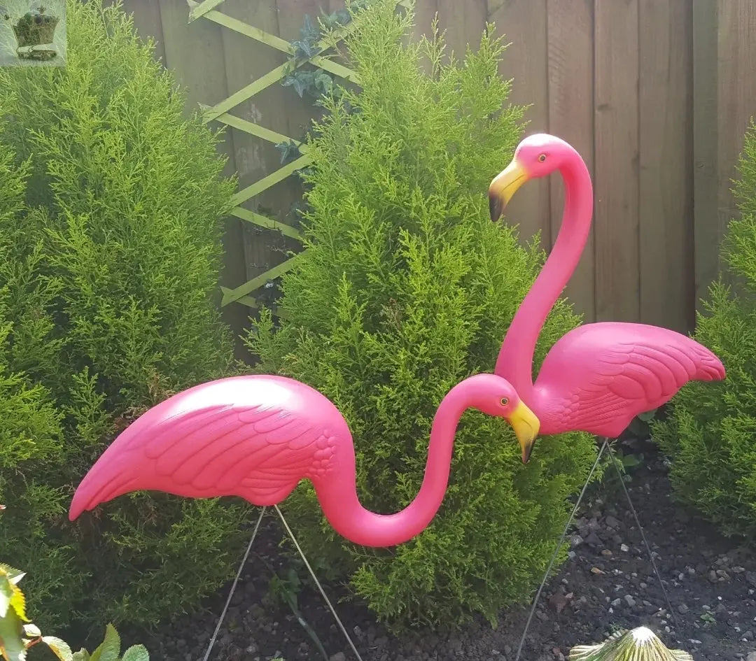 Garden Flamingo Set of 2 Pink Yard Lawn Statue Party Ornament Royalcart