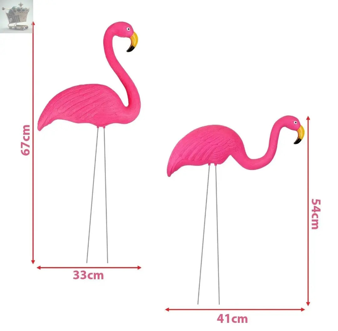 Garden Flamingo Set of 2 Pink Yard Lawn Statue Party Ornament Royalcart