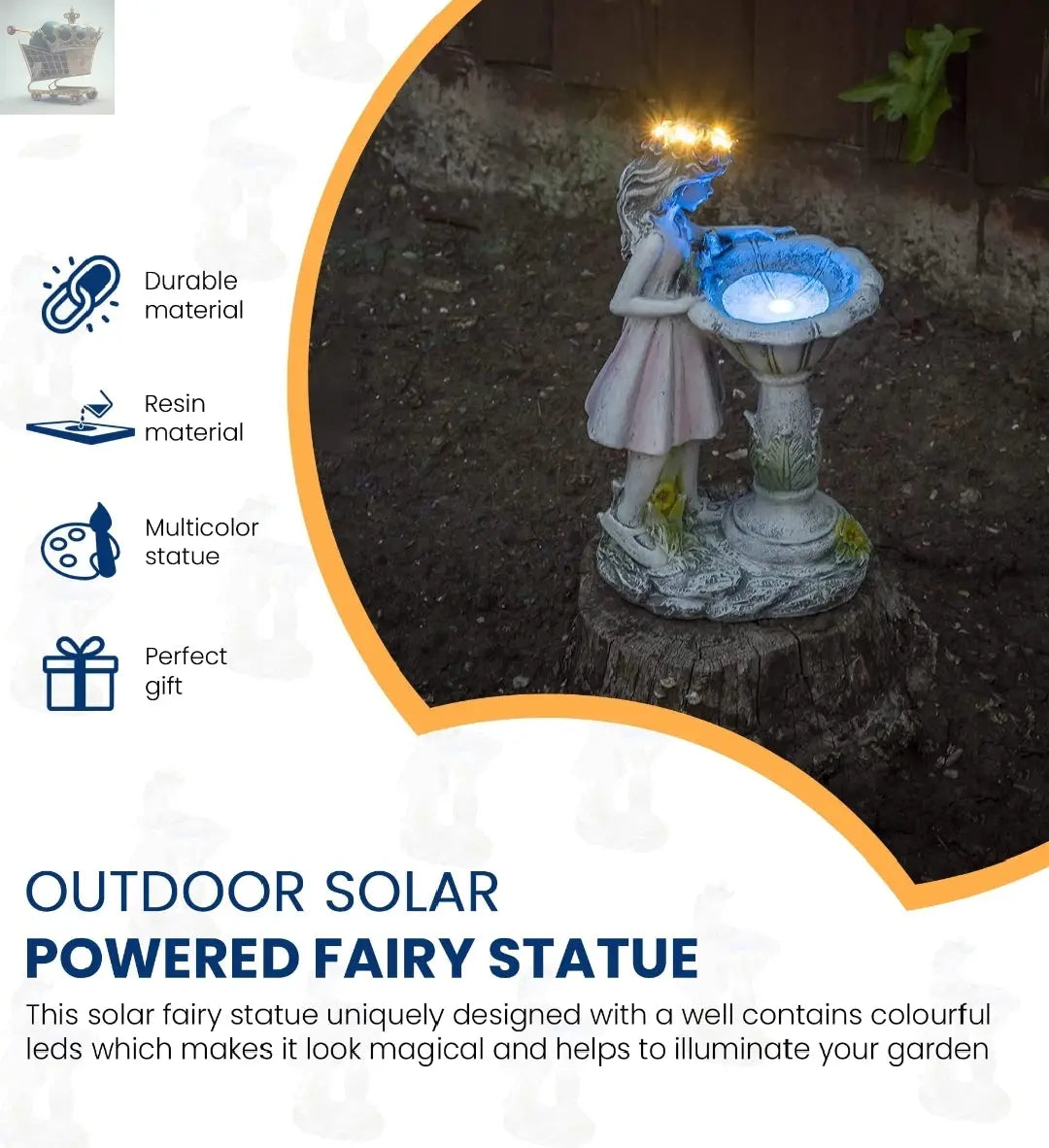 Garden Ornament Solar Powered Garden Angel Fairy Statue home Decor Figurine - Royalcart