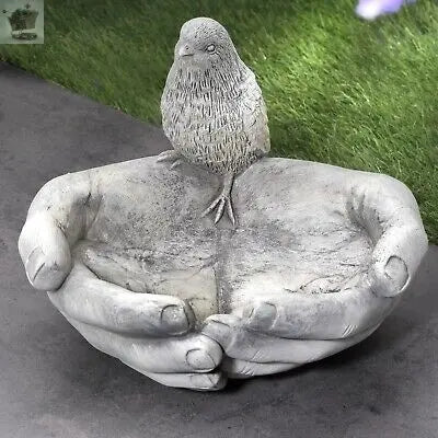 Garden Ornaments Bird on Hands Basin Bath Bird Feeder Decorative birdbath Royalcart