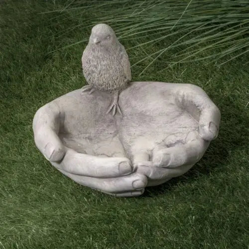 Garden Ornaments Bird on Hands Basin Bath Bird Feeder Decorative birdbath Royalcart