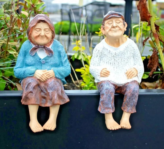 Garden Ornaments Grandfather Grandmother Statues Old People Papa Nana Figures Royalcart