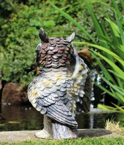 Garden Solar Ornament Owl Bird Light Up LED Lantern Statue Royalcart