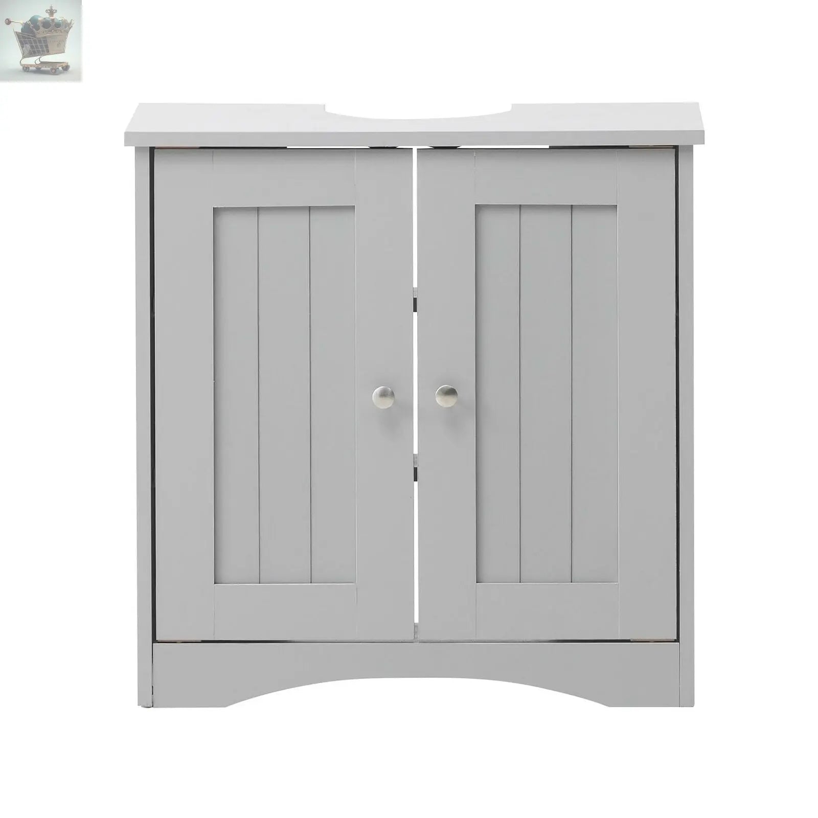 Grey Bathroom Under Sink Cabinet Basin Storage Cupboard Vanity Unit Furniture - Royalcart