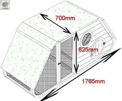 HATCHED LARGE CHICKEN COOP HEN HOUSE RABBIT HUTCH WITH NIGHT SHUTTER AND REMOVABLE WASHABLE RUB Royalcart