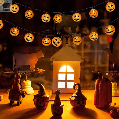 Halloween String Lights Pumpkin Lamp Light Up Indoor Outdoor Royalcart