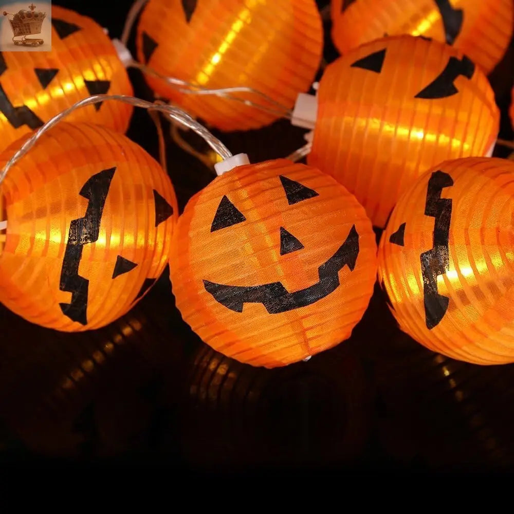 Halloween String Lights Pumpkin Lamp Light Up Indoor Outdoor Royalcart