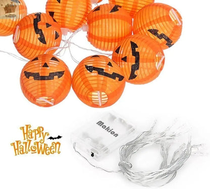 Halloween String Lights Pumpkin Lamp Light Up Indoor Outdoor Royalcart