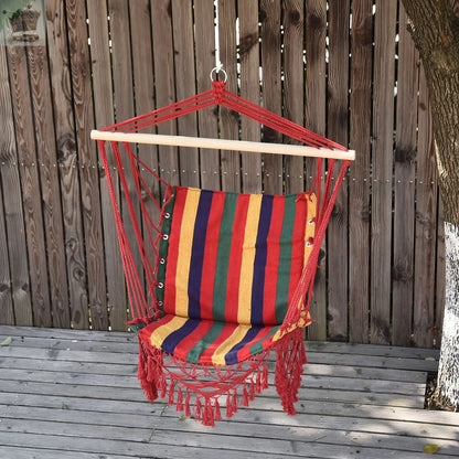 Hammock Chair Swing Colourful Striped Seat Porch Indoor Outdoor Hanging Beach Royalcart