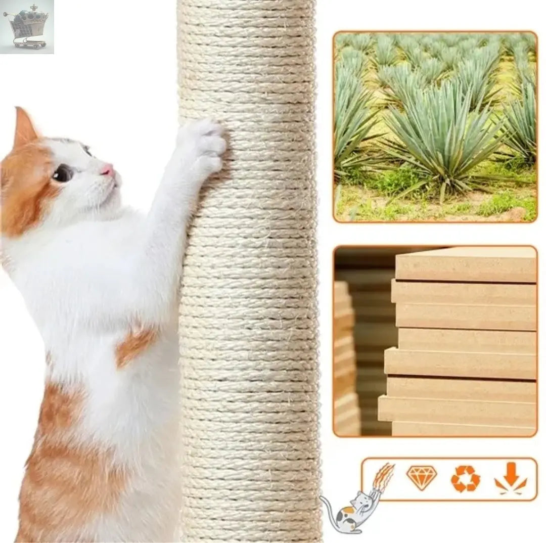 158cm Cat Tree Tall Cat Tower with Scratching Posts/ Hammock for Indoor Cats - Royalcart