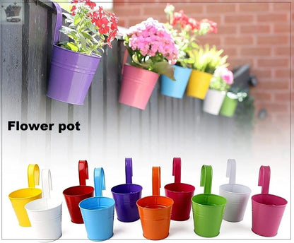 Hanging Metal Flower Pot 10 Pack, Garden Plants Royalcart