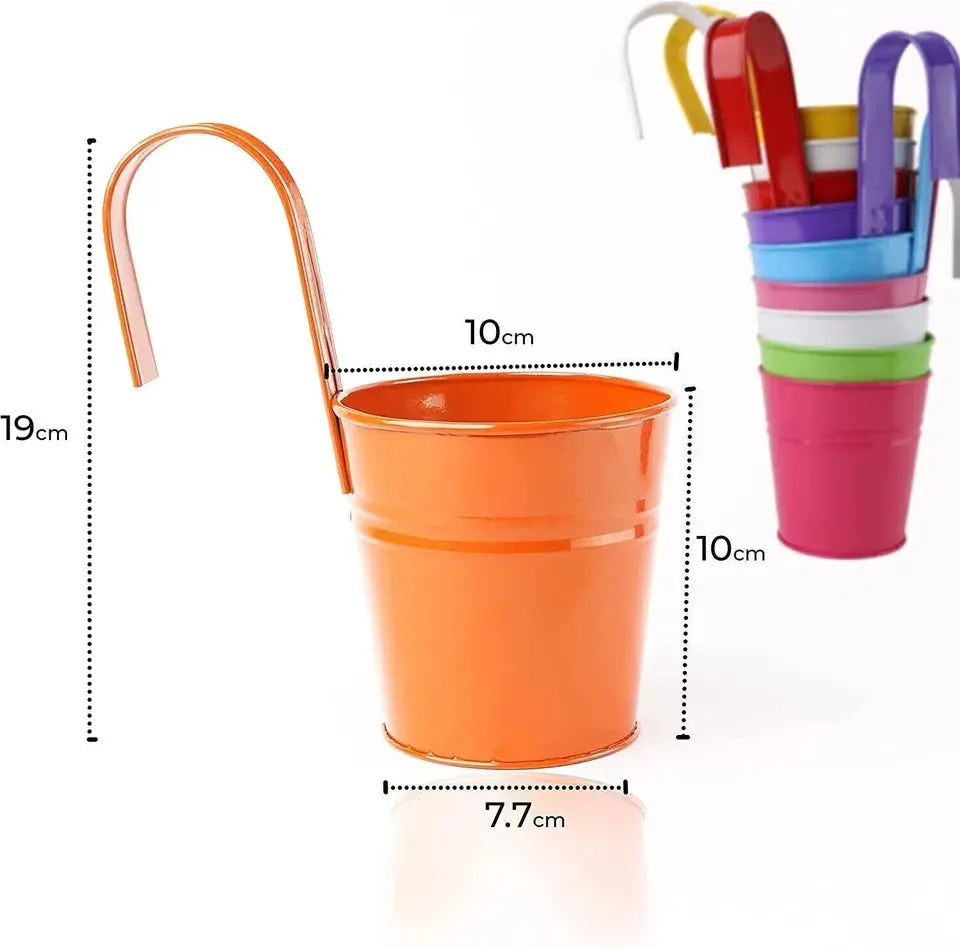 Hanging Metal Flower Pot 10 Pack, Garden Plants Royalcart