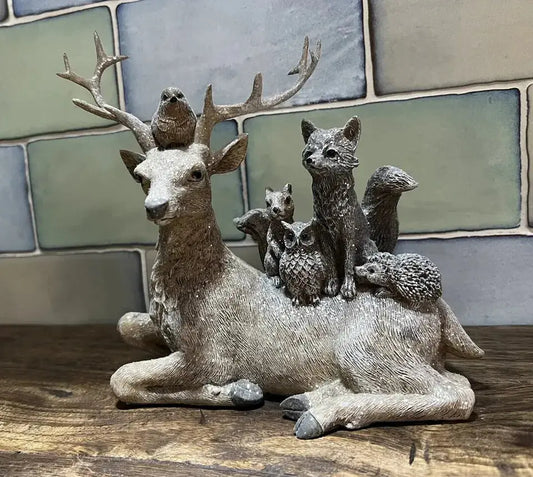 Heaven Sends 18.5cm Deer & Friends Stag Woodland Animal Glitter Sparkle Ornament Royalcart