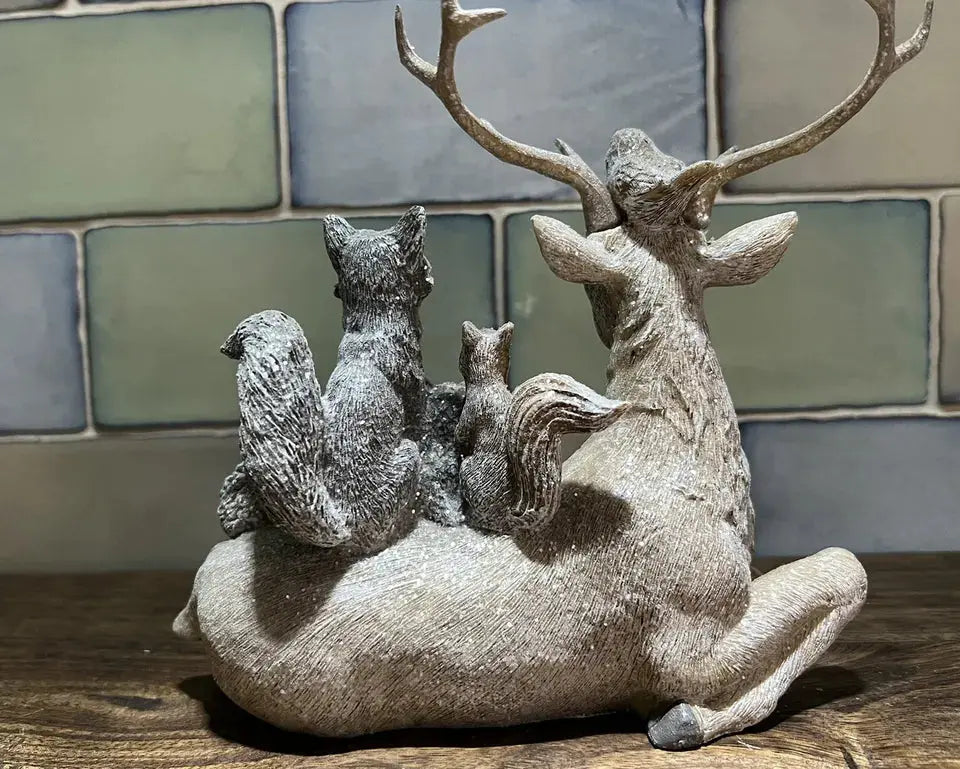 Heaven Sends 18.5cm Deer & Friends Stag Woodland Animal Glitter Sparkle Ornament Royalcart