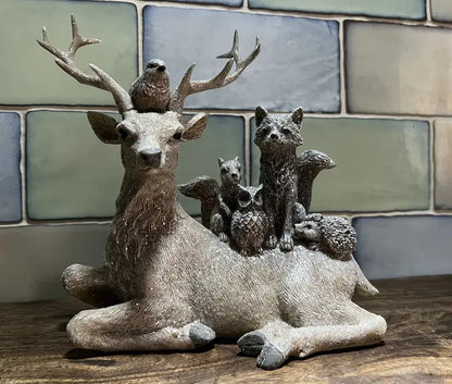 Heaven Sends 18.5cm Deer & Friends Stag Woodland Animal Glitter Sparkle Ornament Royalcart