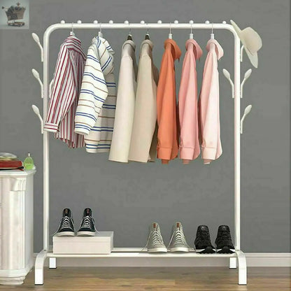 Heavy Duty Clothes Rail Metal Garment Hanger Display Stand Rack 8 Side Hooks Gearcourt