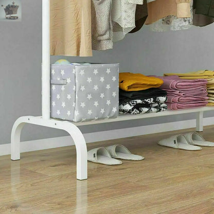 Heavy Duty Clothes Rail Metal Garment Hanger Display Stand Rack 8 Side Hooks Gearcourt