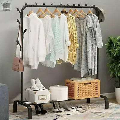 Heavy Duty Clothes Rail Rack Garment Hanging Display Stand Shoes Storage Shelves Gearcourt