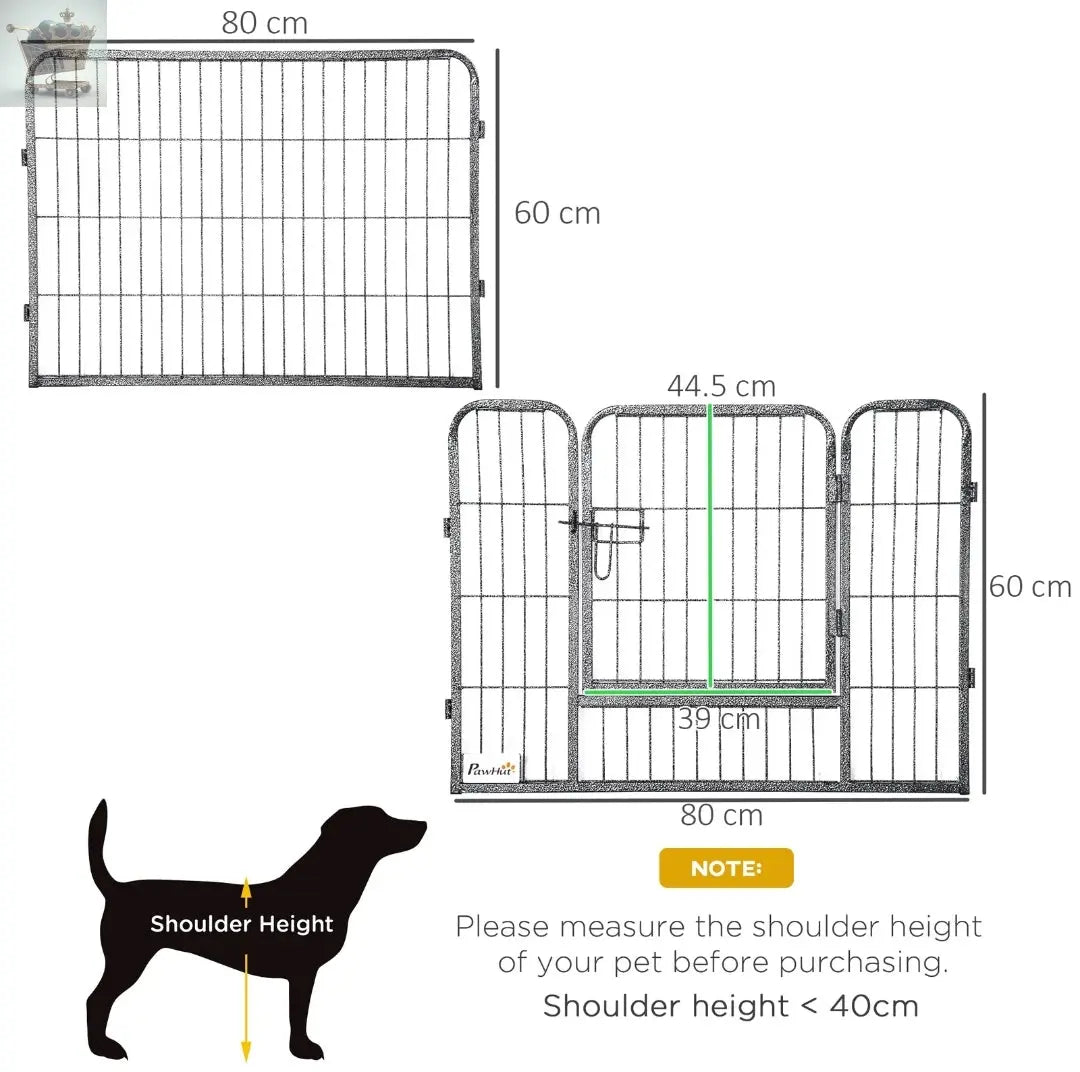 Heavy Duty Dog Pen with 2 Doors, 16 Panels Dog Playpen Puppy Pen, 60H cm Royalcart