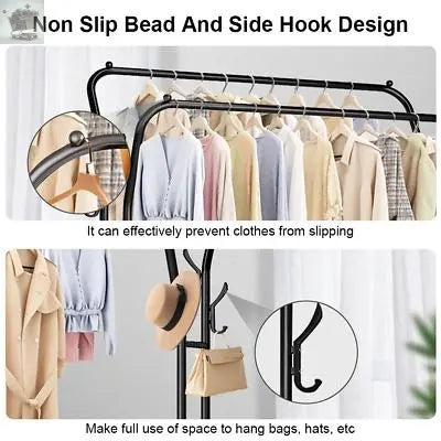 Heavy Duty Double Clothes Rail Rack Garment Hanging Stand Shoes Storage Shelves Gearcourt