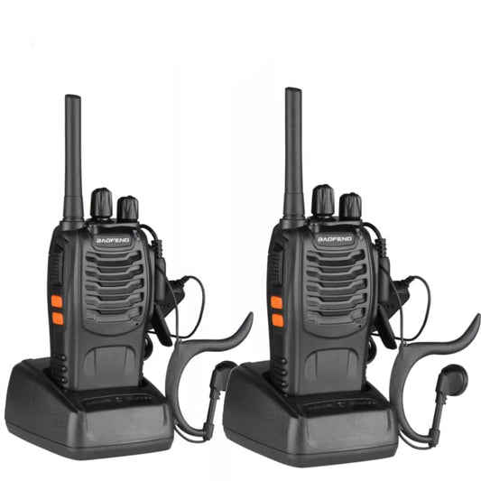 2 x Walkie Talkies Long Range Two Way Radio PMR 16CH w/Headsets