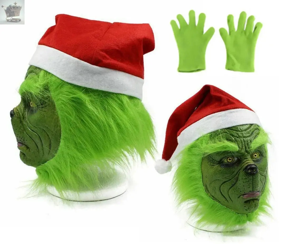 Kids Christmas The Grinch Costume Cosplay Santa Fancy Mask Outfit Dress UK Royalcart