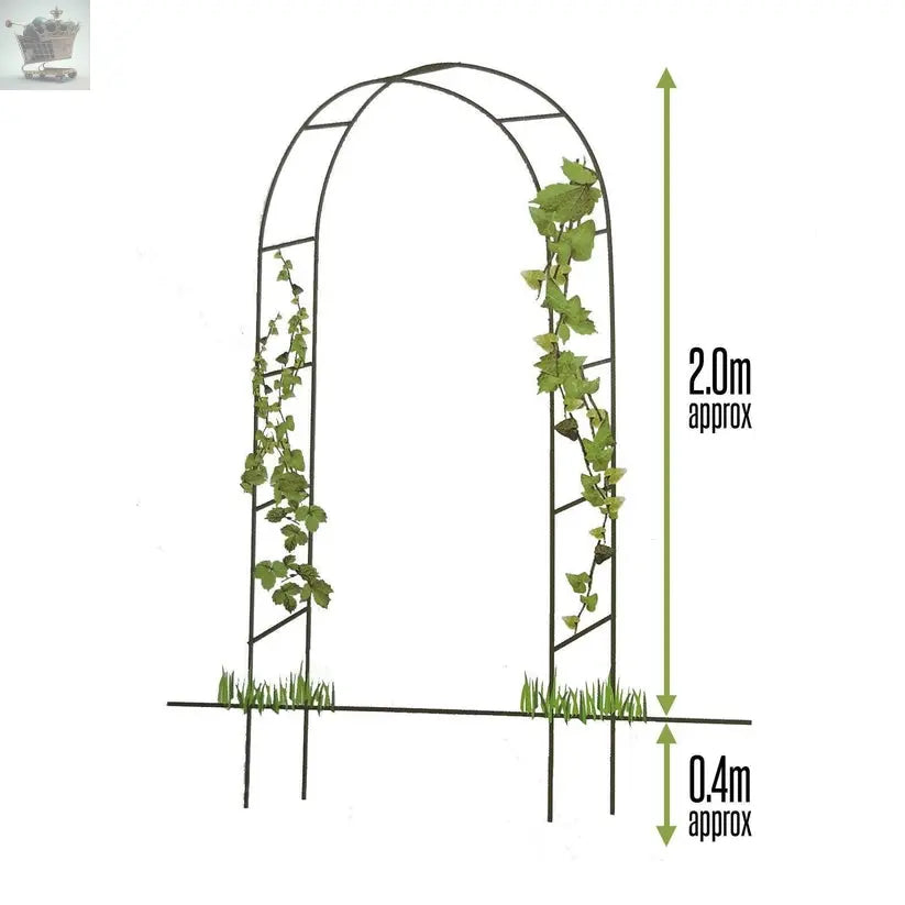 LARGE 2.4M HEAVY DUTY METAL GARDEN ARCH STRONG ROSE CLIMBING PLANTS SUPPORT Royalcart