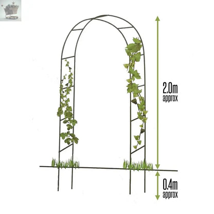 LARGE 2.4M HEAVY DUTY METAL GARDEN ARCH STRONG ROSE CLIMBING PLANTS SUPPORT Royalcart