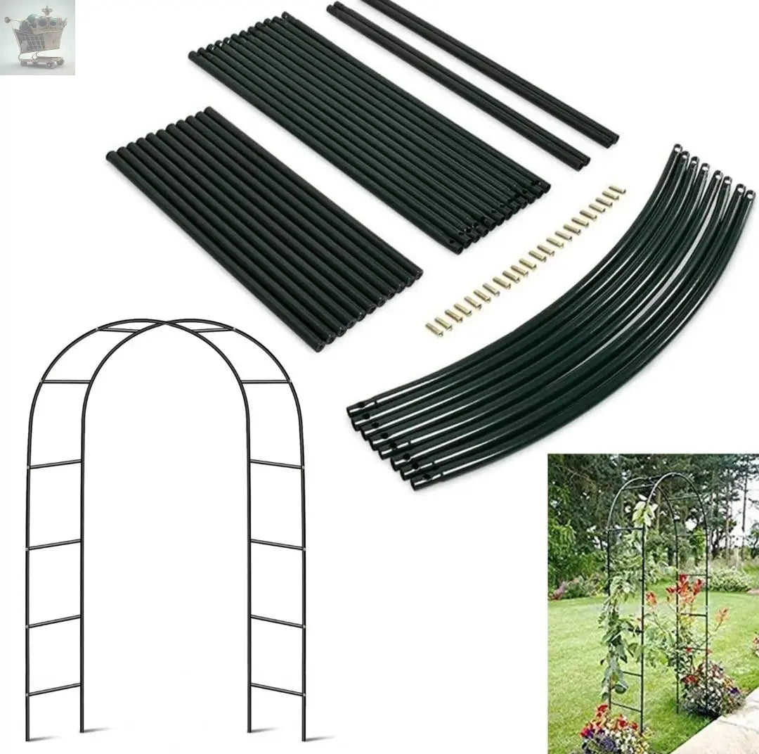 LARGE 2.4M HEAVY DUTY METAL GARDEN ARCH STRONG ROSE CLIMBING PLANTS SUPPORT Royalcart