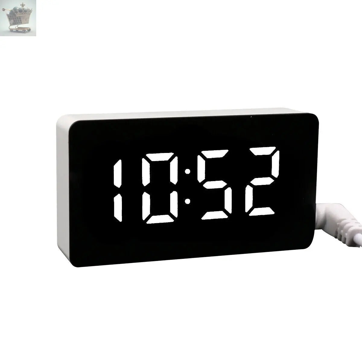 LED Electric Digital Alarm Clock Mains Battery Mirror Temperature Royalcart