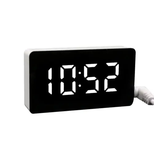 LED Electric Digital Alarm Clock Mains Battery Mirror Temperature Royalcart