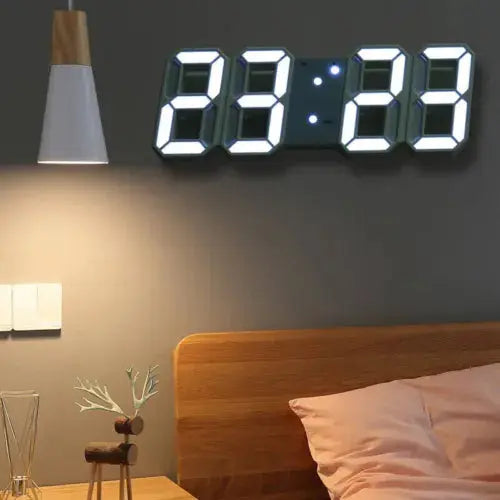 LED Night Wall Clock 3D Digital Alarm Watch Display Temperature Modern USB Home Royalcart