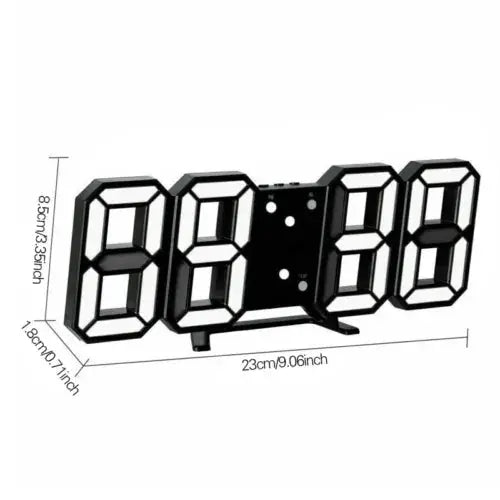 LED Night Wall Clock 3D Digital Alarm Watch Display Temperature Modern USB Home Royalcart