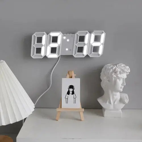 LED Night Wall Clock 3D Digital Alarm Watch Display Temperature Modern USB Home Royalcart