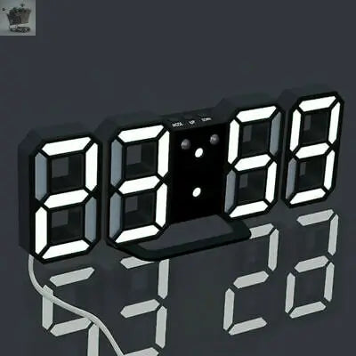 LED Night Wall Clock 3D Digital Alarm Watch Display Temperature Modern USB Home Royalcart