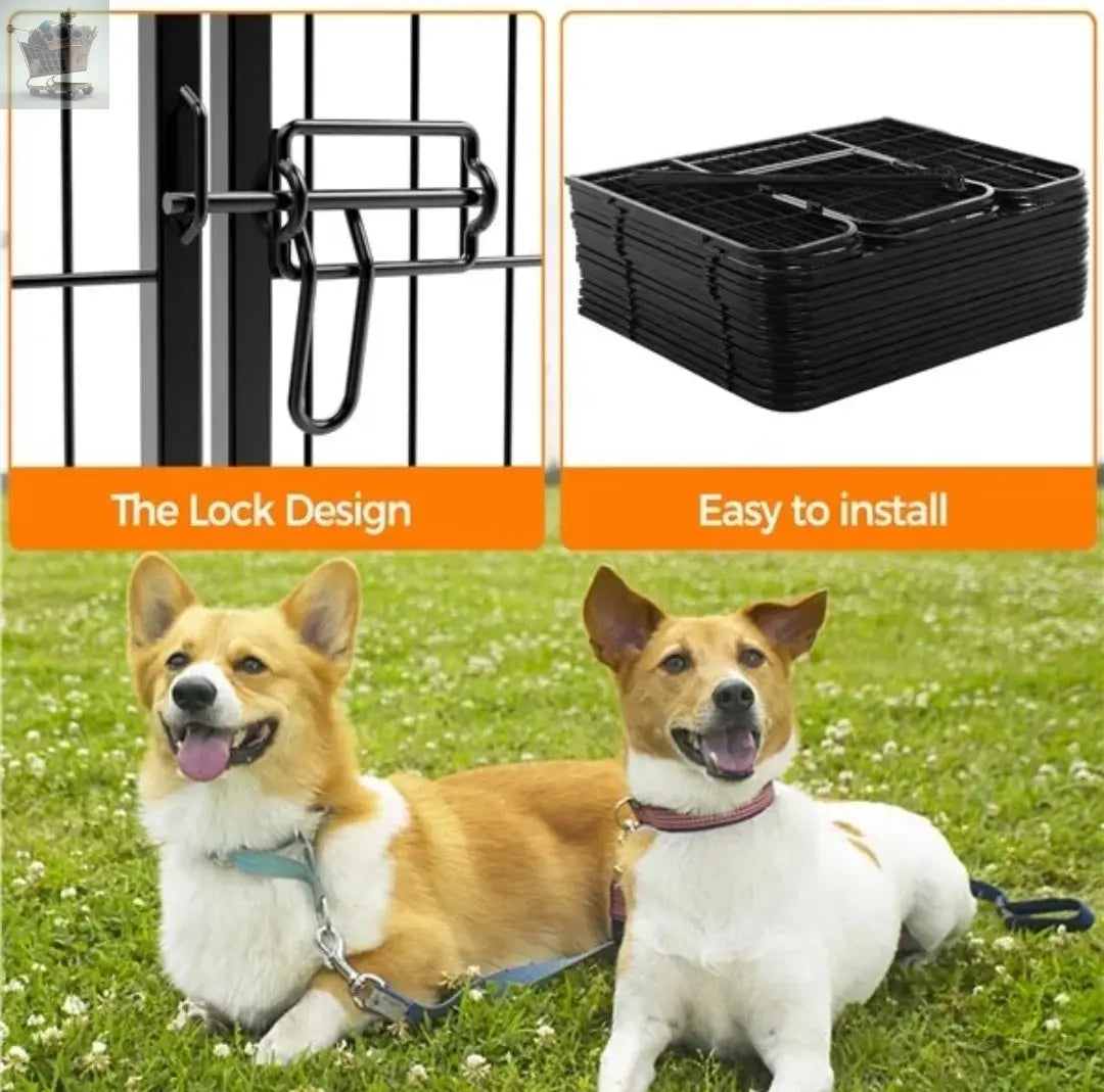 8 Panel Metal Dog Playpen Foldable Puppy Exercise Pen Pet Fence for Medium/Large Animals Royalcart