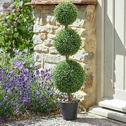 Large Artificial Topiary Tree Potted Fake Indoor Plant Home Decor 3 Trio Balls Royalcart