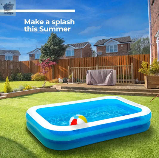 Large Family Inflatable Swimming Pool Garden Outdoor Summer Fun Paddling Pools Royalcart