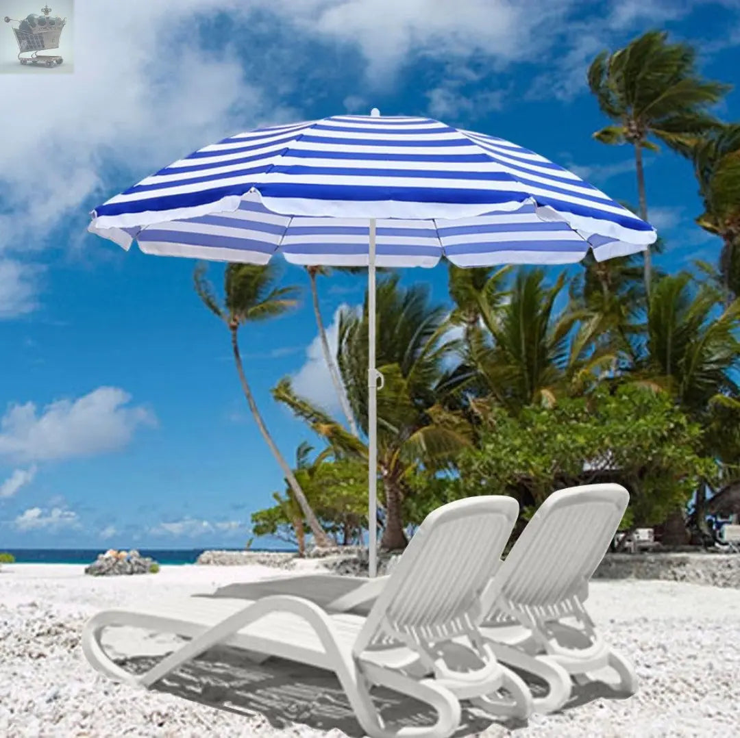 Large Garden Beach Patio Tilt Umbrella Parasol Sun Shade UPF UV Protection Tilting Royalcart