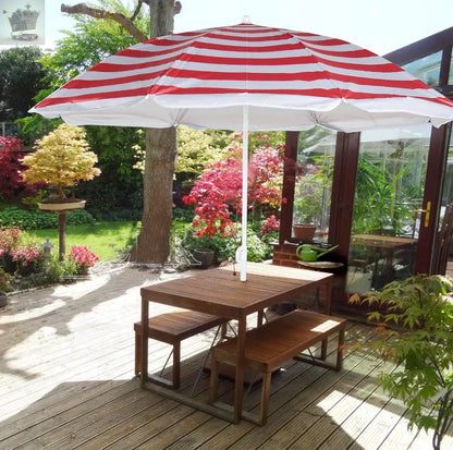 Large Garden Beach Patio Tilt Umbrella Parasol Sun Shade UPF UV Protection Tilting Royalcart